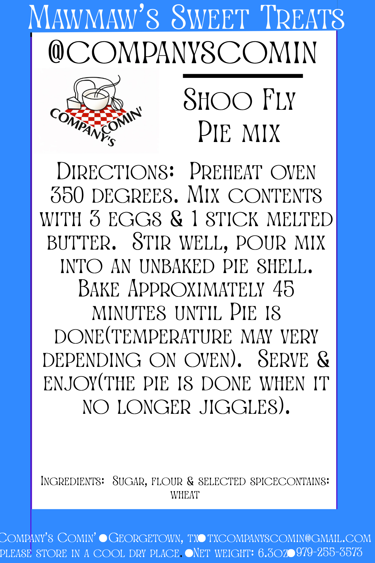Shoofly Pie Mix